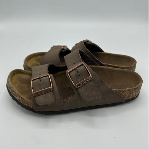 Birkenstock Arizona Sandals Size 34 EU (Kids/Small) Brown Leather Copper Buckles - Picture 3 of 16